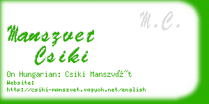 manszvet csiki business card